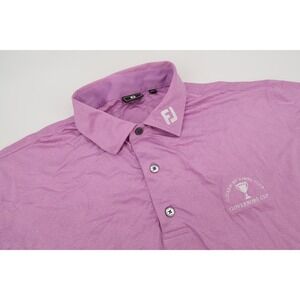 Footjoy Mens XL Golf Polo Purple Governors Towne Club Cup Short Sleeve Shirt